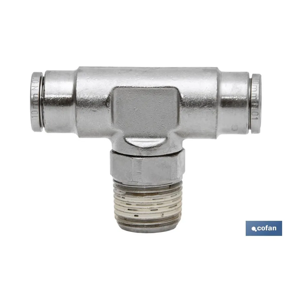 Comprar CONEXIÓN T TUBO 10mm. MACHO 3/8 (PA Cofan | almacendeferreteriacor.es