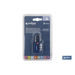 CANDADO COMBINACIÓN EQUIPAJE TSA 3 DÍGITOS 30 MM