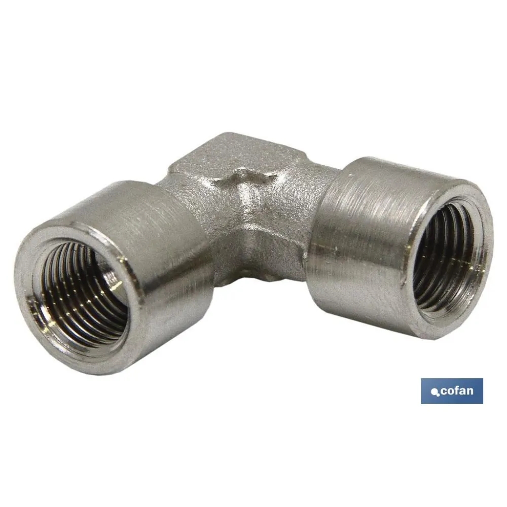 Comprar CODO H-H LATÓN NIQUELADO R-1/8 (PAC Cofan | almacendeferreteriacor.es