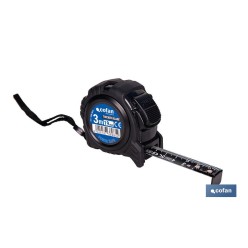 FLEXÓMETRO HOJA NEGRA DOBLE CARA 19 MM X 3 M