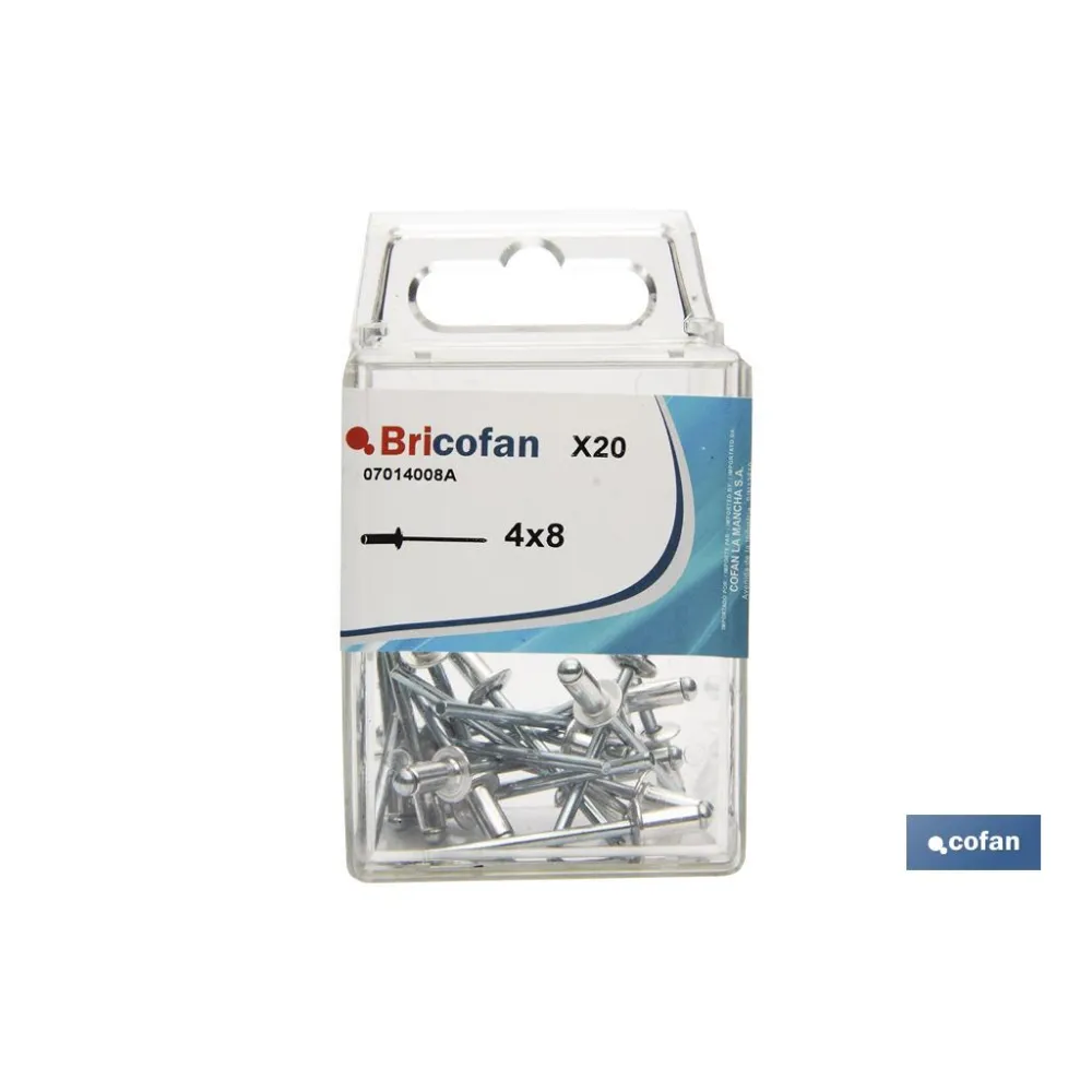 Comprar BL 20 UDS. REMACHE AL 4X10 (PACK: 1 Cofan | almacendeferreteriacor.es