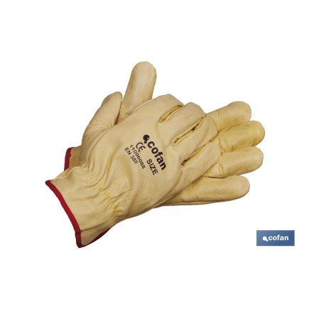 BLÍSTER DE GUANTE DE PIEL VACUNO AMARILLO TALLA 8 VENTA UNITARIA