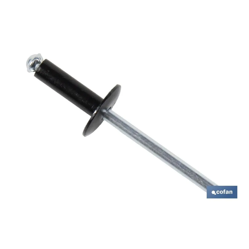 Comprar REMACHE FLOR ALA ANCHA NEGRO 4 X 16 Cofan | almacendeferreteriacor.es