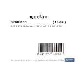 Comprar SET 2 PCS PARA SANITARIO WC 5 X 80  Cofan | almacendeferreteriacor.es