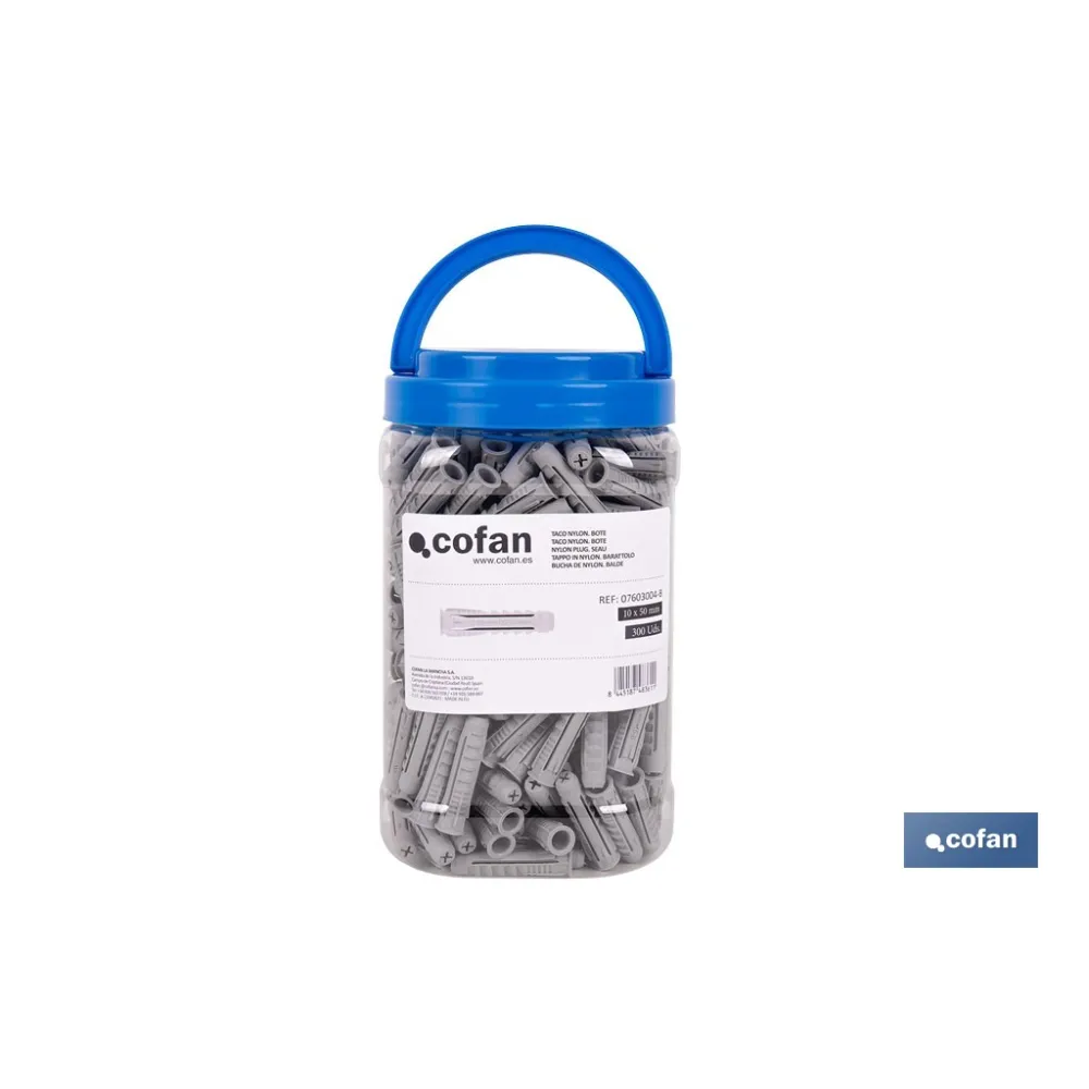 Comprar TACO NYLON PA-6 M-10X50 BOTE DE 300 Cofan | almacendeferreteriacor.es