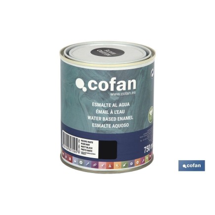 ESMALTE AL AGUA (750 ML) NEGRO MATE