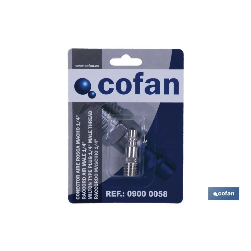 Comprar CONECTOR AIRE ROSCA MACHO 1/4 (PACK Cofan | almacendeferreteriacor.es
