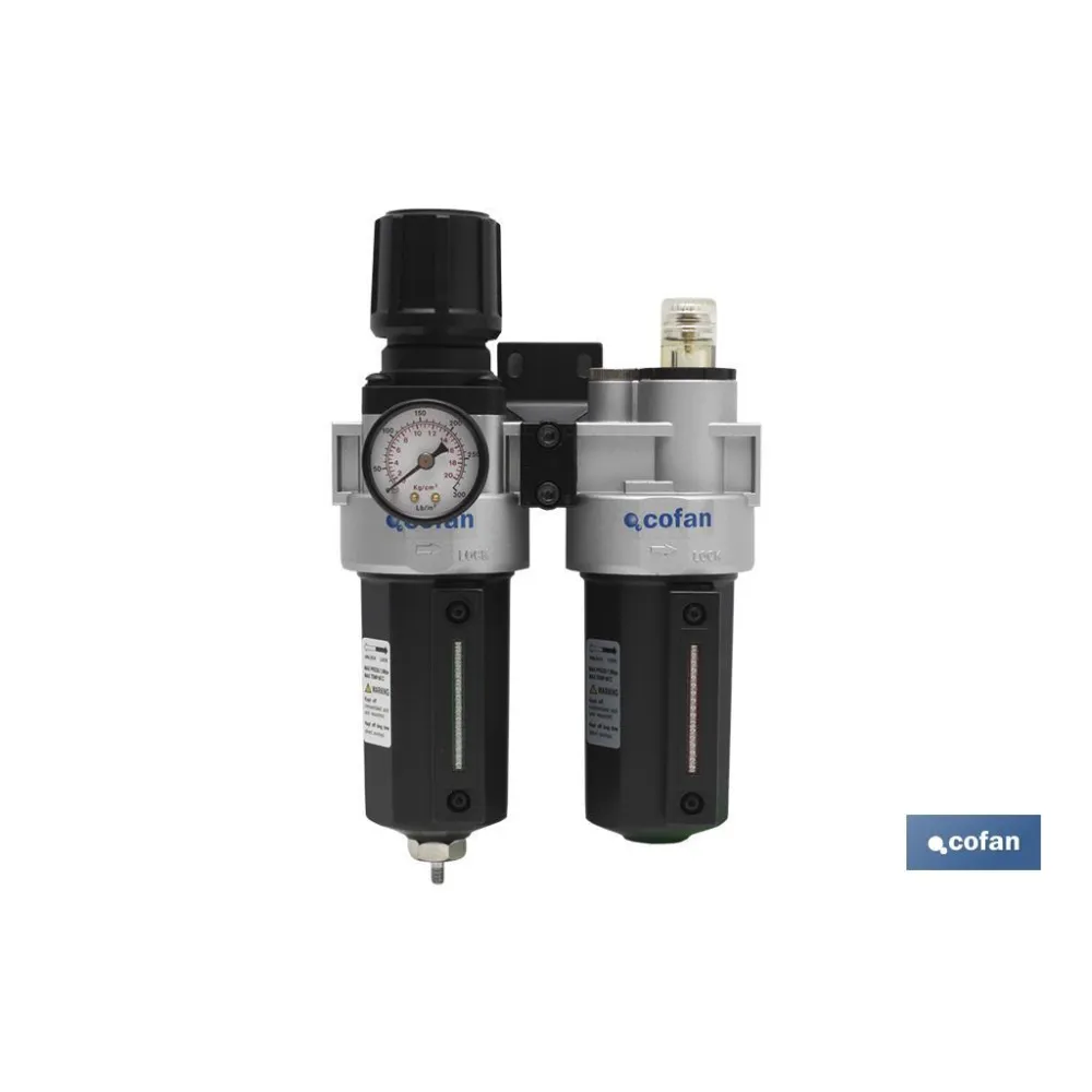 Comprar FILTRO REGULADOR+LUBRICANTE 3/8 (PA Cofan | almacendeferreteriacor.es