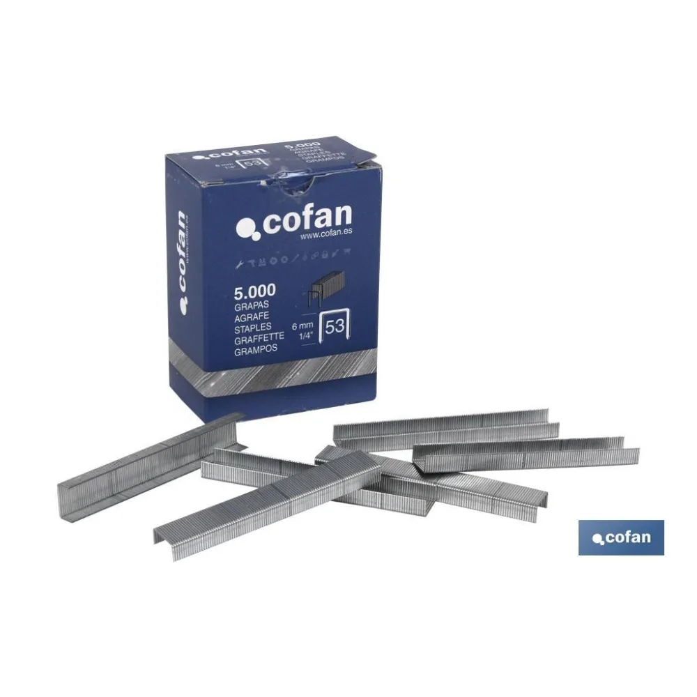 Comprar CAJA DE GRAPAS 53/6MM (5.000 PCS) ( Cofan | almacendeferreteriacor.es