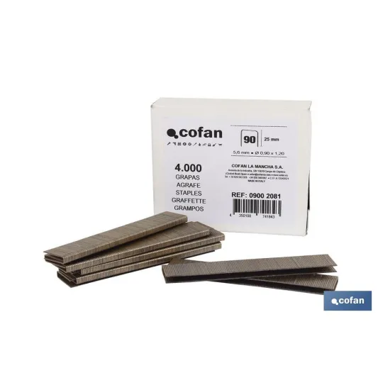 Comprar CAJA DE GRAPAS 90/25mm (5.000 PCS)  Cofan | almacendeferreteriacor.es