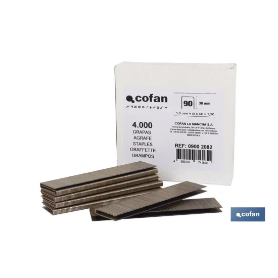 Comprar CAJA DE GRAPAS 90/30mm (5.000 PCS)  Cofan | almacendeferreteriacor.es