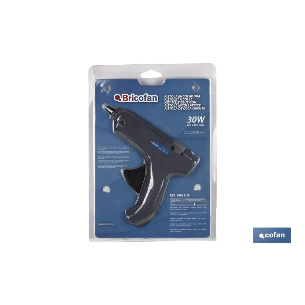 Comprar PISTOLA COLA TERMOFUSIBLE Ø12mm 30W Cofan | almacendeferreteriacor.es