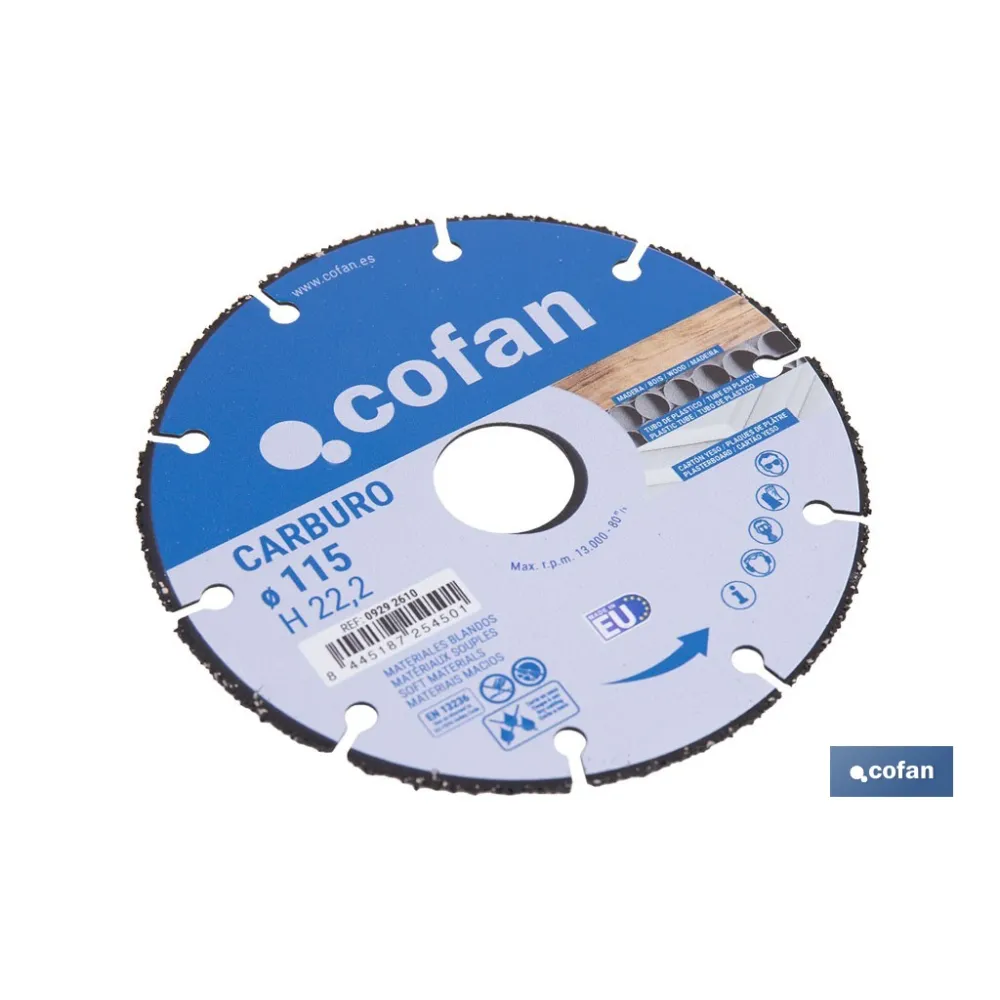Comprar DISCO ESPECIAL DE CARBURO PARA MATE Cofan | almacendeferreteriacor.es