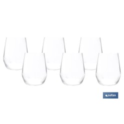 PACK 6 VASOS DE AGUA VIDRIO 38 CL MODELO ÁGATA