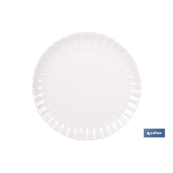 VAJILLA DE PORCELANA EN RELIEVE COLOR BLANCO ESMALTADO 16 PIEZAS