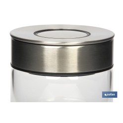 FRASCO BOROSILICATO+ACERO MODELO CICER 400 ML 9.6 X 10 CM