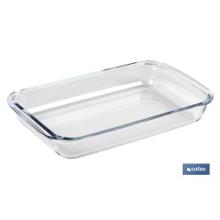 SET DE 3 FUENTES RECTANGULARES DE VIDRIO BOROSILICATO MODELO BARITINA 1600ML-2200ML-3000ML
