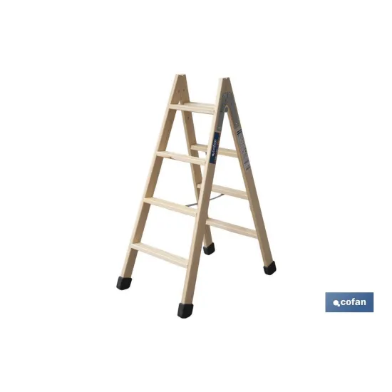 Comprar ESCALERA MADERA DOBLE 4 PELDAÑOS 1, Cofan | almacendeferreteriacor.es