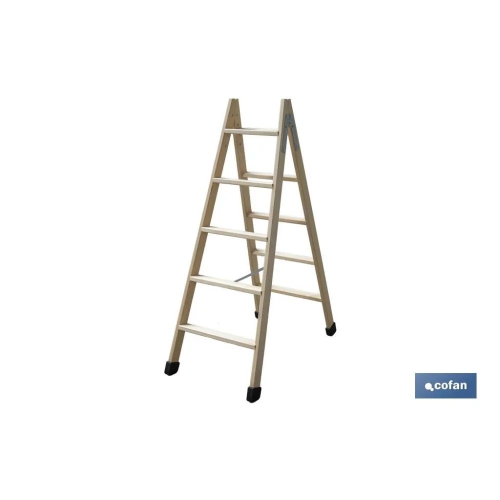 Comprar ESCALERA MADERA DOBLE 5 PELDAÑOS 1, Cofan | almacendeferreteriacor.es