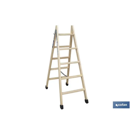Comprar ESCALERA MADERA DOBLE 5 PELDAÑOS 1, Cofan | almacendeferreteriacor.es