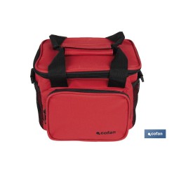 NEVERA TEXTIL PORTÁTIL MULTIBOLSILLOS COLOR ROJO 5 L