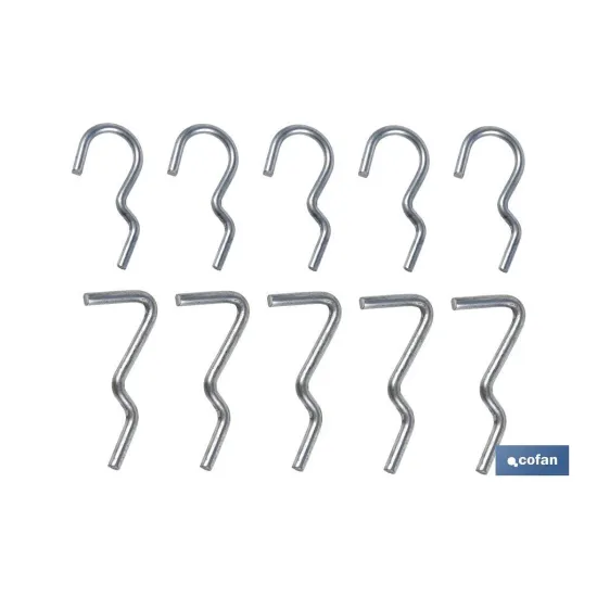 Comprar SET 10 GANCHOS SIMPLES PARA PANEL D Cofan | almacendeferreteriacor.es