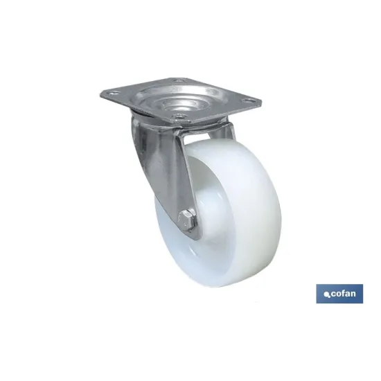 Comprar RUEDA NYLON CON PLACA Ø125X40MM (PA Cofan | almacendeferreteriacor.es