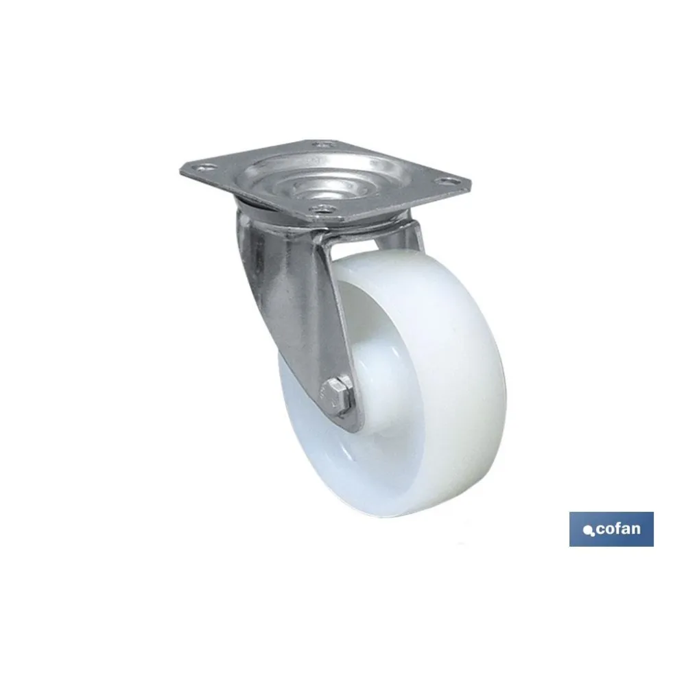 Comprar RUEDA NYLON CON PLACA Ø125X40MM (PA Cofan | almacendeferreteriacor.es