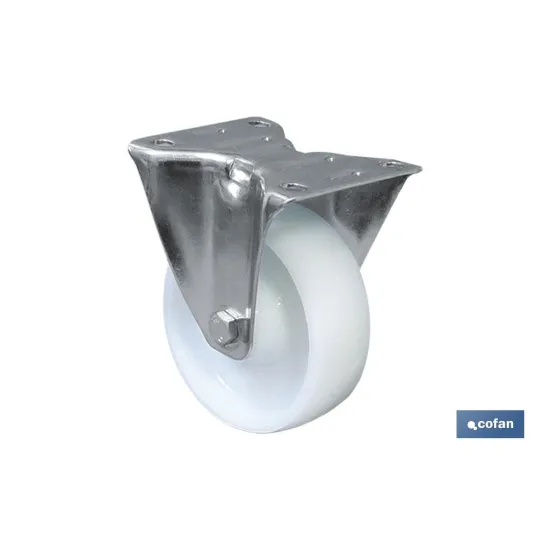 Comprar RUEDA NYLON FIJA Ø80X30MM (PACK: 1  Cofan | almacendeferreteriacor.es
