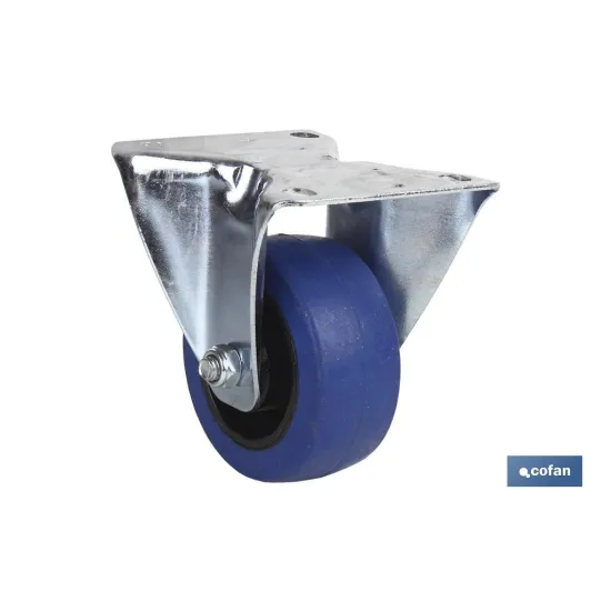 Comprar RUEDA GOMA AZUL FIJA Ø80X35MM (PACK Cofan | almacendeferreteriacor.es