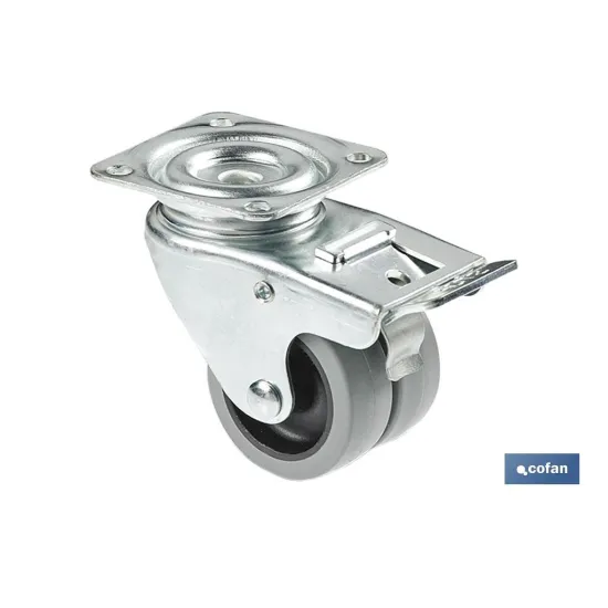 Comprar RUEDA DOBLE POLIPROPILENO PLACA/FRE Cofan | almacendeferreteriacor.es