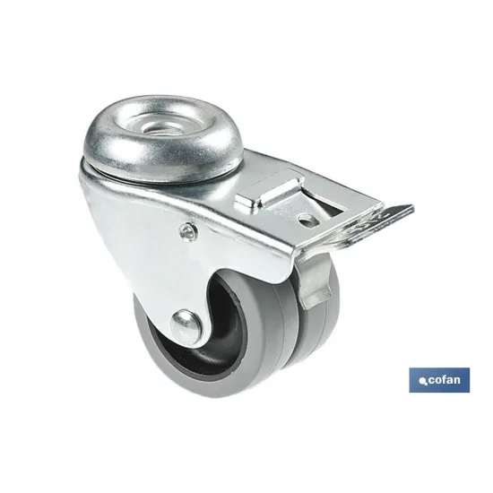 Comprar RUEDA DOBLE POLIPROPILENO PASANTE/F Cofan | almacendeferreteriacor.es
