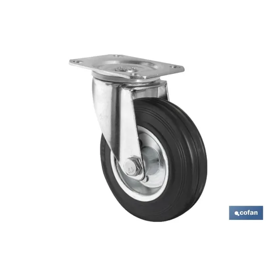 Comprar RUEDA GOMA/METAL PLACA Ø125X38MM (P Cofan | almacendeferreteriacor.es