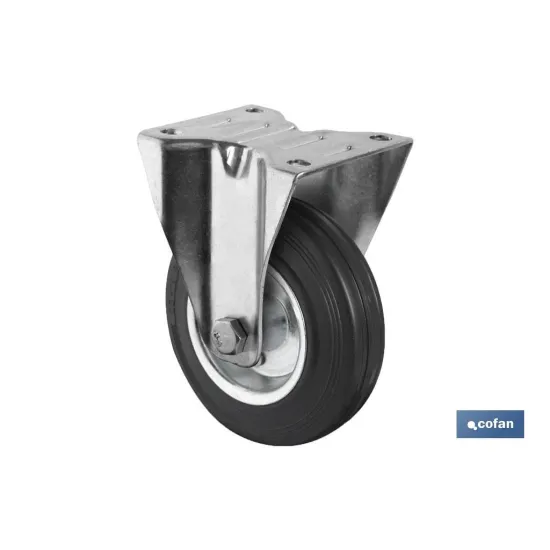 Comprar RUEDA GOMA/METAL FIJA Ø125X38MM (PA Cofan | almacendeferreteriacor.es