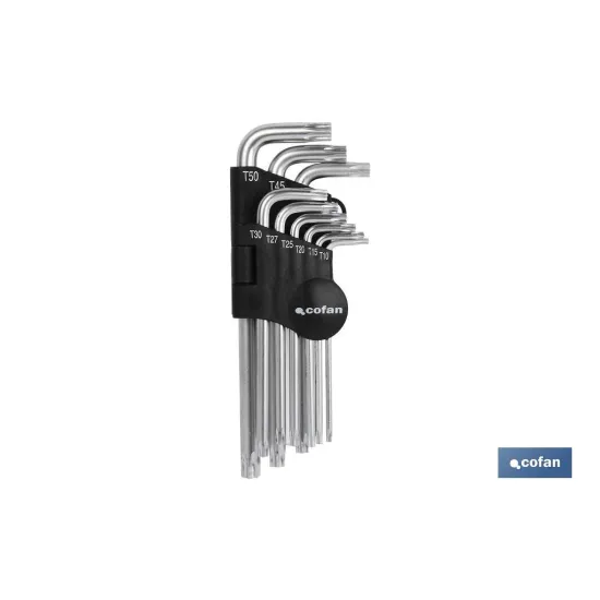 Comprar JGO 9 LLAVES ACODADAS TORX (T-10 -  Cofan | almacendeferreteriacor.es