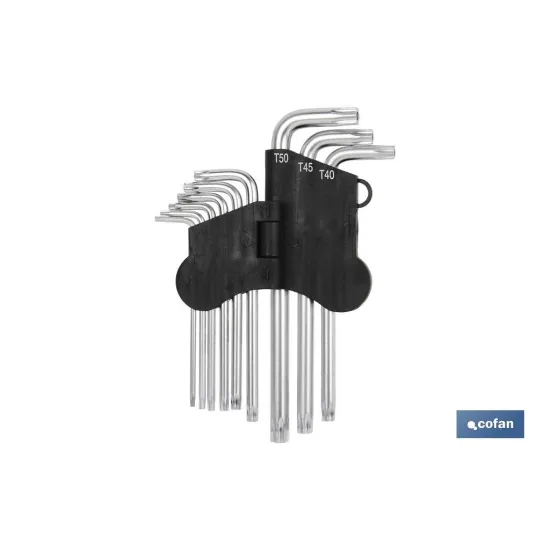 Comprar JGO 9 LLAVES ACODADAS TORX (T-10 -  Cofan | almacendeferreteriacor.es
