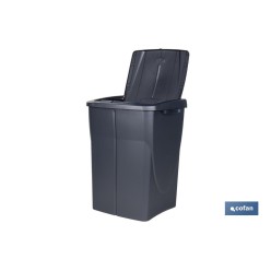 CUBO DE BASURA PARA RECICLAR 45 LITROS  COLOR GRIS 36.5 X 36 X 51  CM