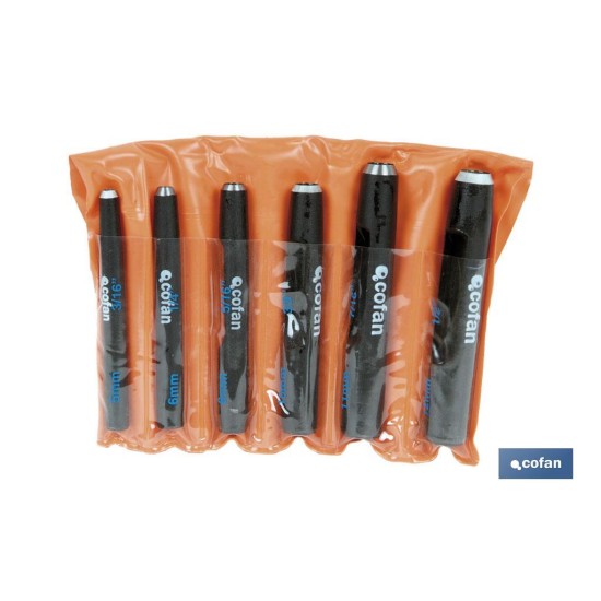 CONJUNTO SACABOCADOS 6 PCS (5 - 12 MM)