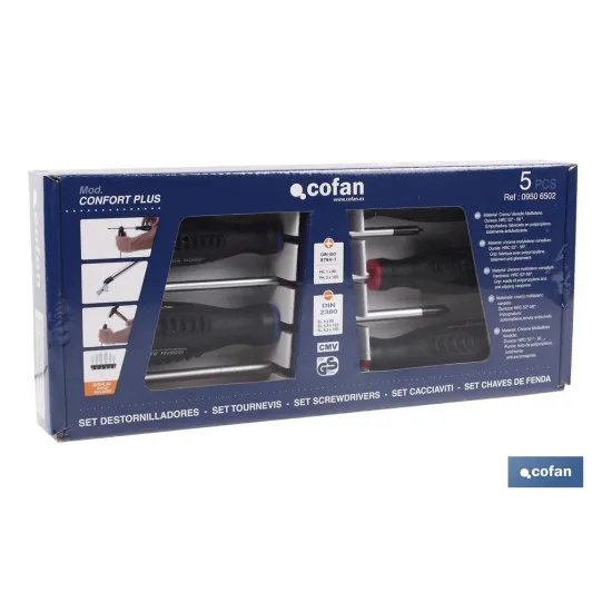 Comprar SET DESTORNILLADORES 5 PCS. SERIE 6 Cofan | almacendeferreteriacor.es
