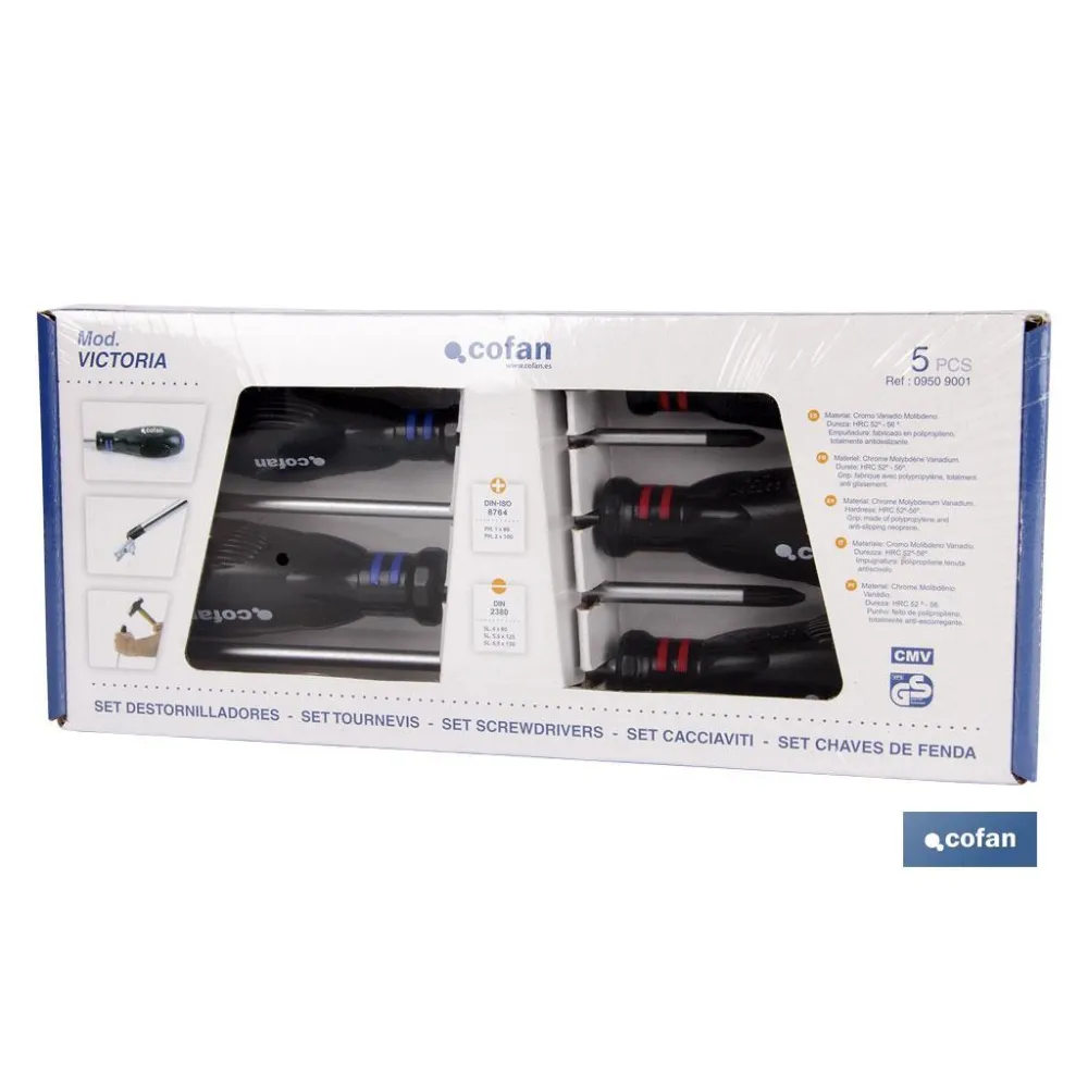 Comprar SET DESTORNILLADOR 5 PCS (PACK: 1 U Cofan | almacendeferreteriacor.es