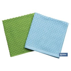 PACK 2 PAÑOS COCINA 50x50 VERDE/AZUL