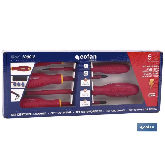 Comprar SET 5 DESTORNILLADORES 1000V (PACK: Cofan | almacendeferreteriacor.es
