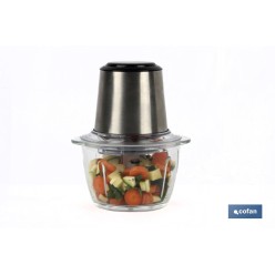 PICADORA ELECTRICA ACERO INOX VASO DE  VIDRIO 1,2 L 400W