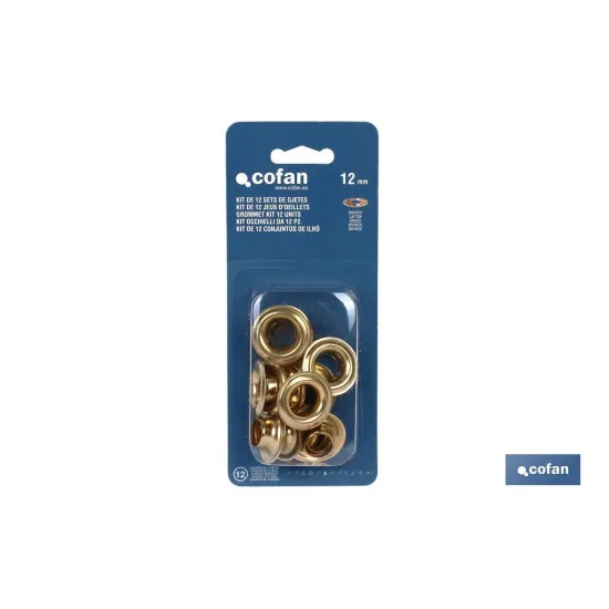 Comprar KIT DE 12 SETS DE OJETES 12 mm (PAC Cofan | almacendeferreteriacor.es