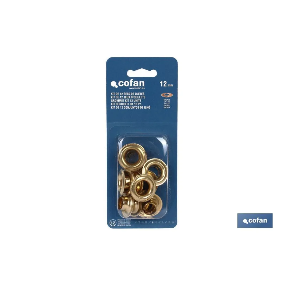 Comprar KIT DE 12 SETS DE OJETES 12 mm (PAC Cofan | almacendeferreteriacor.es