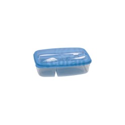 FIAMBRERA AZUL RECTANGULAR CON CUBIERTOS 1,5 L