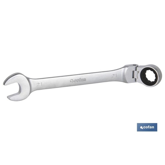 LLAVE COMBINADA ARTICULADA 180º DE CARRACA 10mm