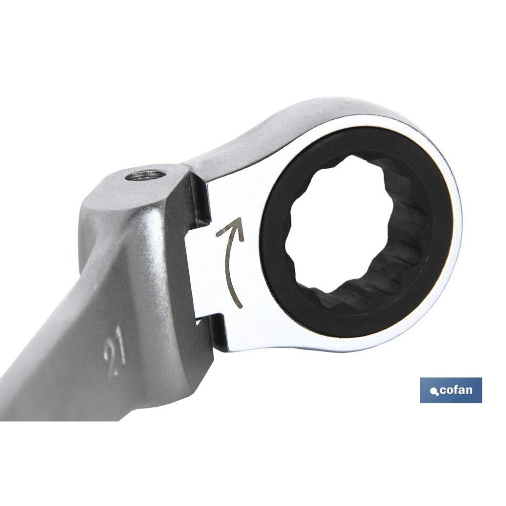 LLAVE COMBINADA ARTICULADA 180º DE CARRACA 10mm