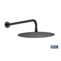 CONJUNTO DE DUCHA EMPOTRADA MONOMANDO REDONDA NEGRO MATE