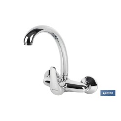 GRIFO DE COCINA/ LAVADERO MONOMANDO PARA PARED CON CAÑO ALTO